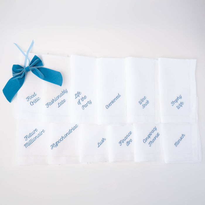 Party Superlatives Linen Dinner Napkins – Set of 12