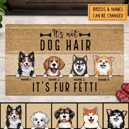 Pawzity Personalized Doormat, Gifts For Dog Lovers,  It's Not Dog Hair It's Fur Fetti Front Door Mat