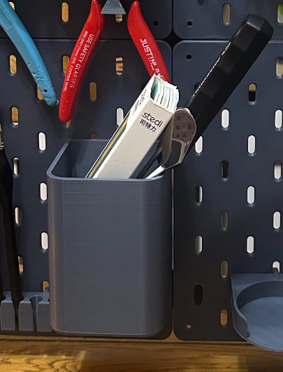 Pegboard Tool Cup Holder 2 Pack 3D Printed Workshop Storage Organizer UK Delivery Included