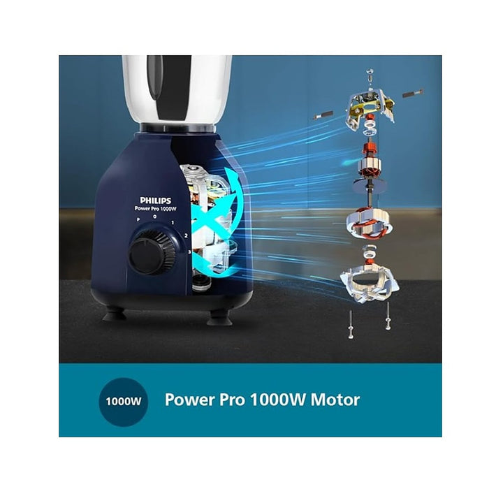 Philips Domestic 1000 Watt Mixer Grinder With Powerpro Motor And 3 Jars Hl7713 01