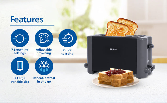 Philips Hd2512 00 800 W Pop Up Toaster With 8 Level Browning