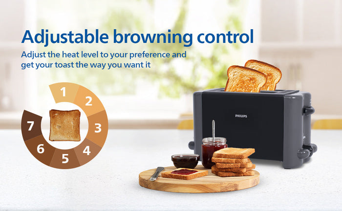 Philips Hd2512 00 800 W Pop Up Toaster With 8 Level Browning