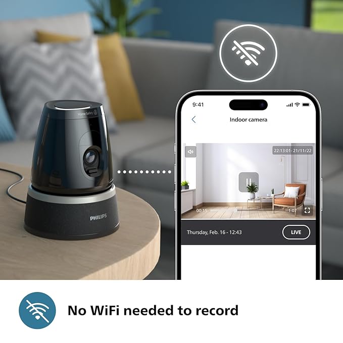 Philips HSP 5500 Home Safety Wi-Fi Camera with AI-EMP