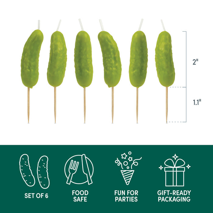Pickle Party Candles, Set of 6