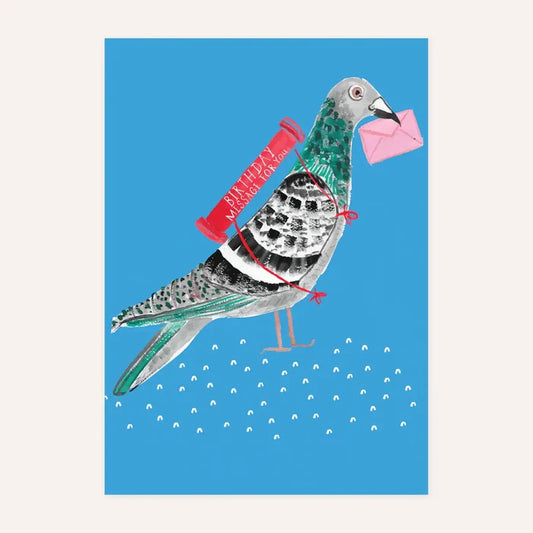 Pigeon with a Balloon - Greeting Card