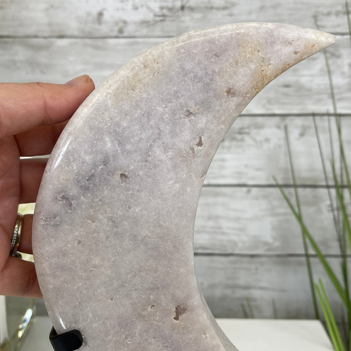 Pink Amethyst Crescent Moon Polished Geode, 3.1 lbs and 10.75" Tall #5740-0017 by Brazil Gems - Brazil GemsBrazil GemsPink Amethyst Crescent Moon Polished Geode, 3.1 lbs and 10.75" Tall #5740-0017 by Brazil GemsCrescent Moons5740-0017