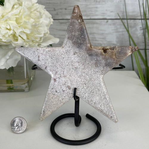 Pink Amethyst Star on a Metal Stand 7" Tall #5746-0008 by Brazil Gems - Brazil GemsBrazil GemsPink Amethyst Star on a Metal Stand 7" Tall #5746-0008 by Brazil GemsStars5746-0008