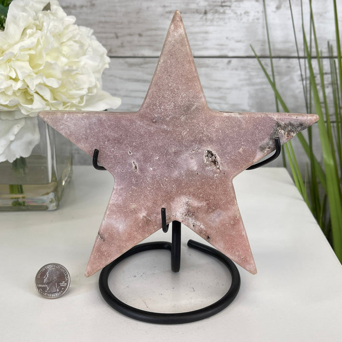 Pink Amethyst Star on a Metal Stand 7.5" Tall #5746-0014 by Brazil Gems - Brazil GemsBrazil GemsPink Amethyst Star on a Metal Stand 7.5" Tall #5746-0014 by Brazil GemsStars5746-0014