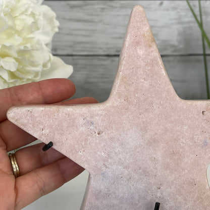 Pink Amethyst Star on a Metal Stand 8" Tall #5746-0015 by Brazil Gems - Brazil GemsBrazil GemsPink Amethyst Star on a Metal Stand 8" Tall #5746-0015 by Brazil GemsStars5746-0015