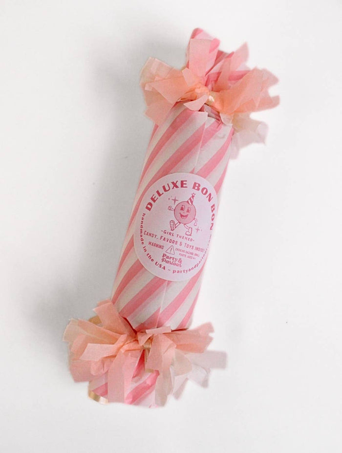Pink Striped Deluxe Surprise Bon Bon Girls Handmade Favor