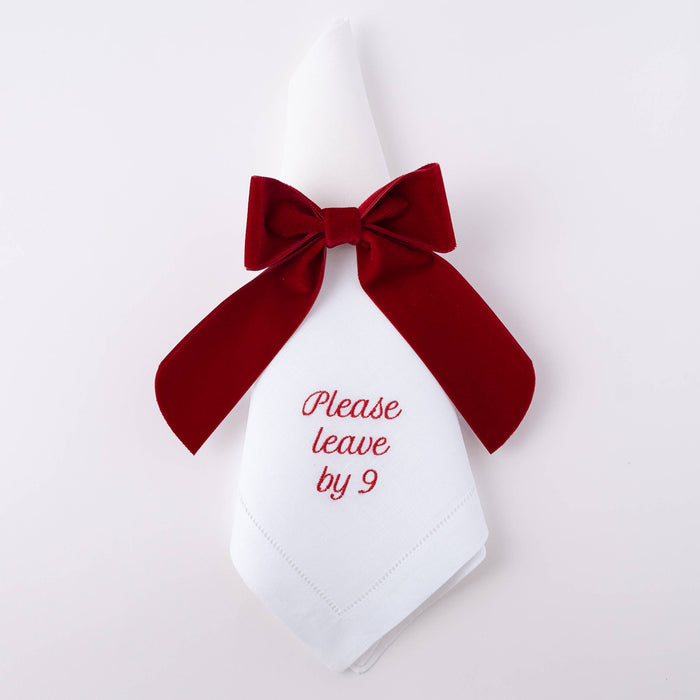 Please Leave by 9 Linen Dinner Napkin – Set of 12