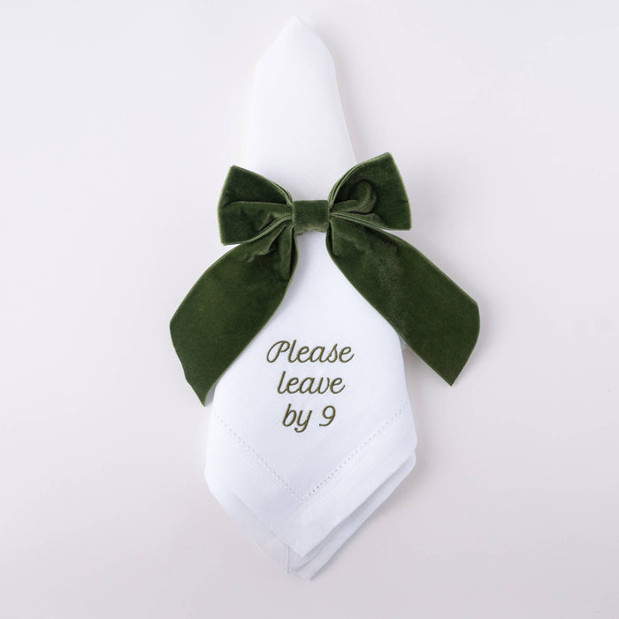 Please Leave by 9 Linen Dinner Napkin – Set of 12