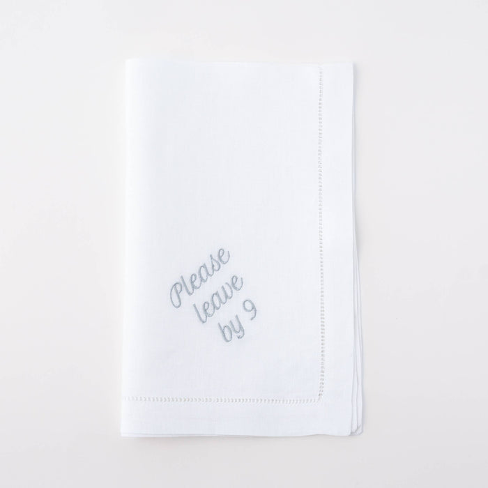 Please Leave by 9 Linen Dinner Napkin – Set of 12
