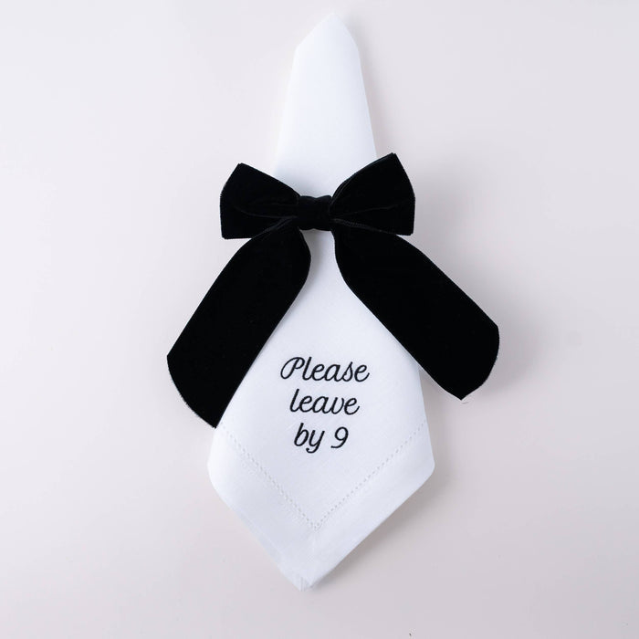 Please Leave by 9 Linen Dinner Napkin – Set of 12