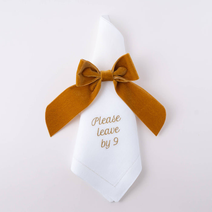 Please Leave by 9 Linen Dinner Napkin – Set of 12