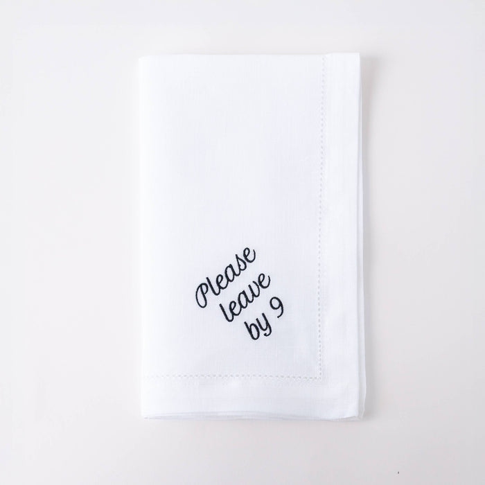 Please Leave by 9 Linen Dinner Napkin – Set of 12