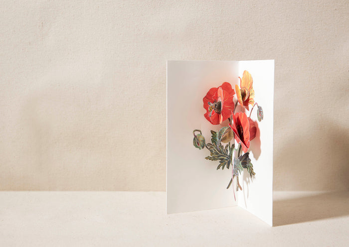 Poppies Pop-up Artisan Florals Card