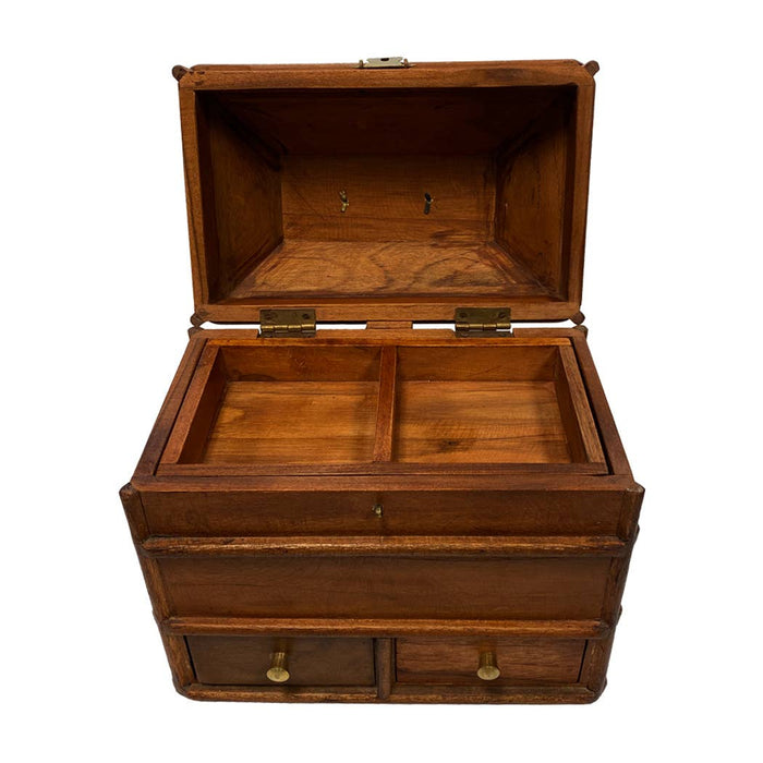 Portable Wood British Campaign Chest Vintage Style