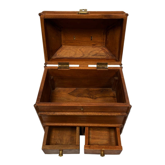 Portable Wood British Campaign Chest Vintage Style