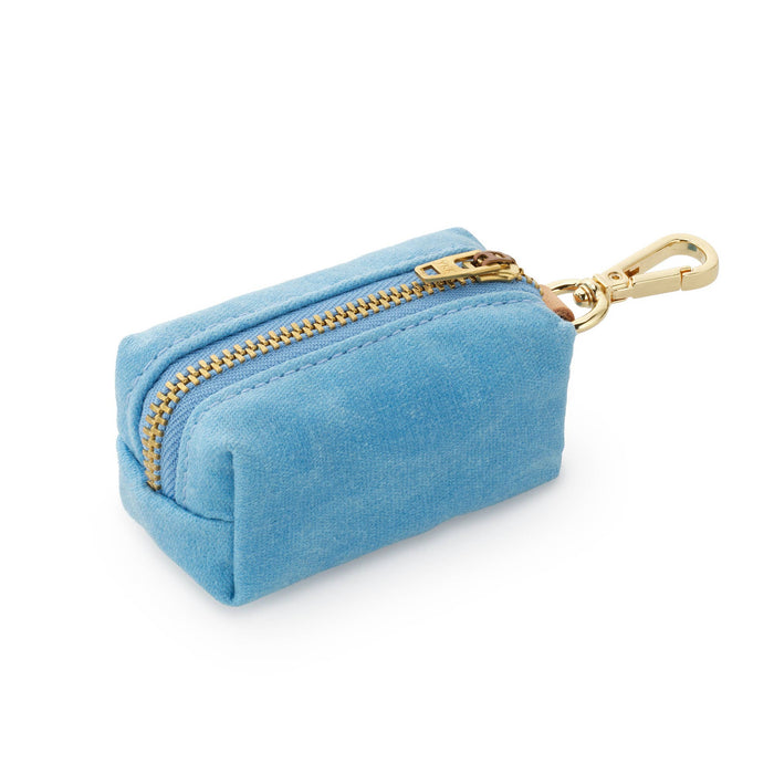 Powder Blue Waxed Canvas Poop Bag Dispenser