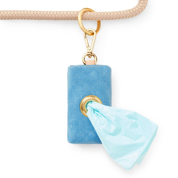 Powder Blue Waxed Canvas Poop Bag Dispenser