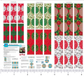 PRETTY POINSETTIAS - HOLIDAY BAUBLES PANEL