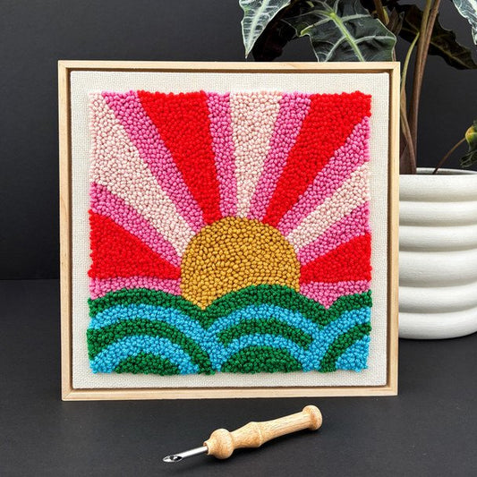 Punch Needle Square - Rainbow Quilt Star Box Kit