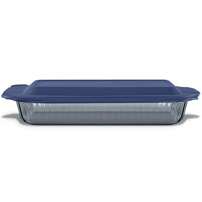 Colors Sculpted Tinted Dreams 9" x 13"Baking Dish with Plastic Cover, Smoke
