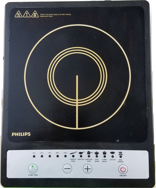 Refurbished PHILIPS 1500 W Induction Cooktop Push Button (Black, Daily Collection 1500-Watt) - HD4920/00-REF