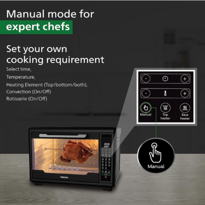 Refurbished Philips Digital Oven Toast Grill 55L With Opti Temp Technology Hd6977 00