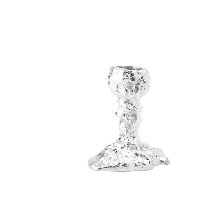 Sand Drip Candlestick Holder, Chrome