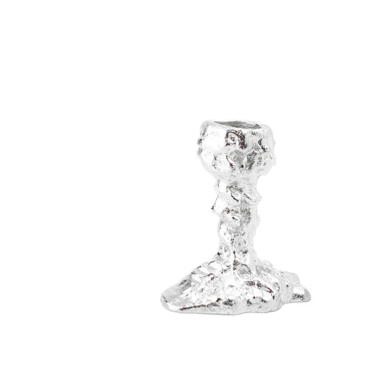 Sand Drip Candlestick Holder, Chrome