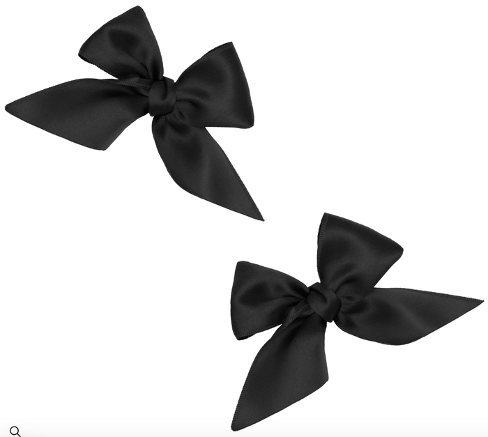 Satin Bloom Clips Black