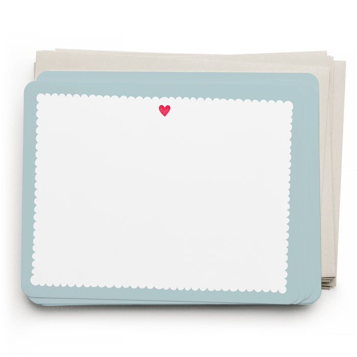 Scalloped Heart Flat Note Set