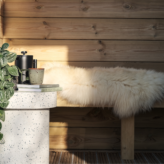 Scottish "White" Small Sheepskin Rug