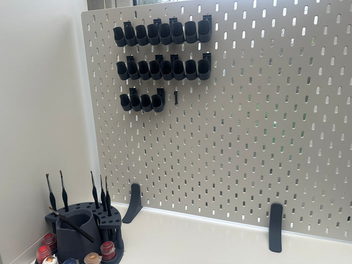 SKÅDIS Pegboard Paint Storage System – Holds 32 Vallejo & Army Painter Paints + Brush Holders (UK Delivery Included)