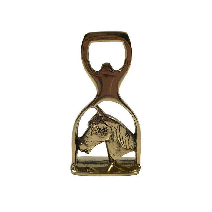 Solid Brass Horse Head and Stirrup Bottle Opener | Barware