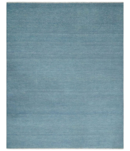 Solid Plane Blue Custom Made Modern Hand knotted wool Area Rug - The Rug Decor