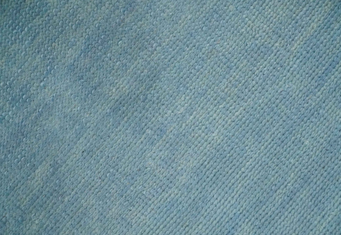 Solid Plane Blue Custom Made Modern Hand knotted wool Area Rug - The Rug Decor