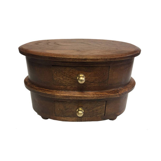 Solid Teak Wood Oval Decorative Storage Box | Home accents