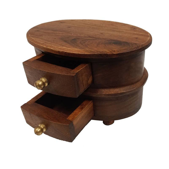 Solid Teak Wood Oval Decorative Storage Box | Home accents