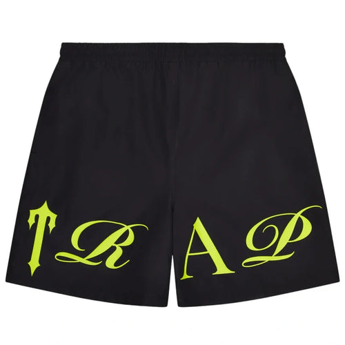 Spodenki Trapstar Script Shell Shorts - Black/Slime TRAPSTAR Spodnie