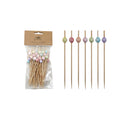 Striped Ball Bamboo Picks (Set of 50)