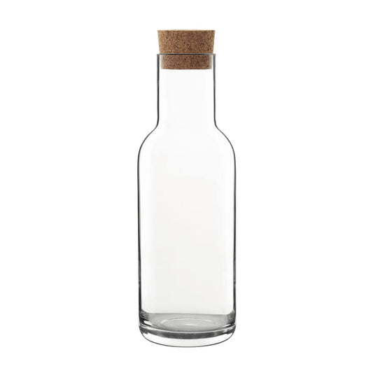 Italian Premium Glass Carafe with Cork Stopper | 34oz | Sublime - Luigi Bormioli USA