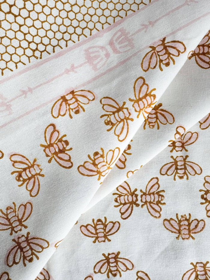Table Throw - Honeybee - Rose & Mustard