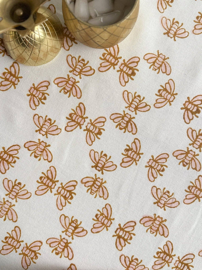 Table Throw - Honeybee - Rose & Mustard
