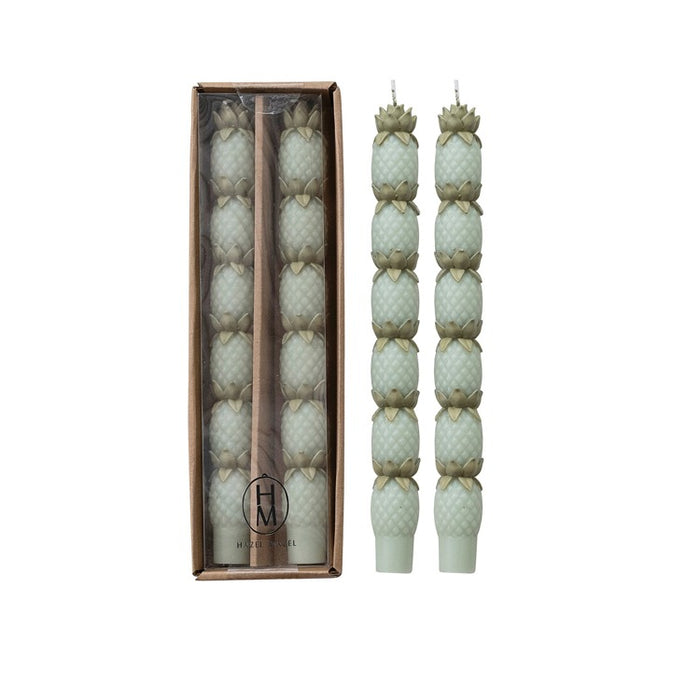 Tall Pineapple Candles, Pair