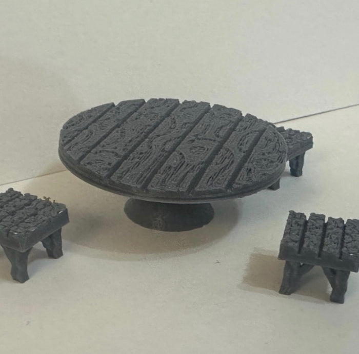 Tavern Scatter Terrain Set – Table, Stools, Fireplace, Crates & Walls (12 Pieces) - UK delivery included.