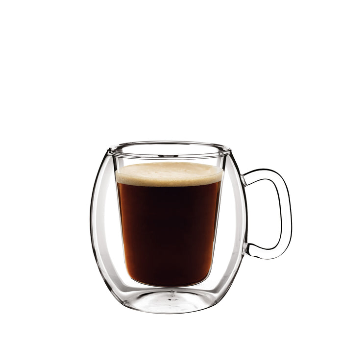 Coffee Double Wall Glasses | 10.25oz | Thermic | Set of 2 - Luigi Bormioli USA