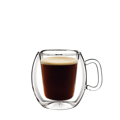Coffee Double Wall Glasses | 10.25oz | Thermic | Set of 2 - Luigi Bormioli USA